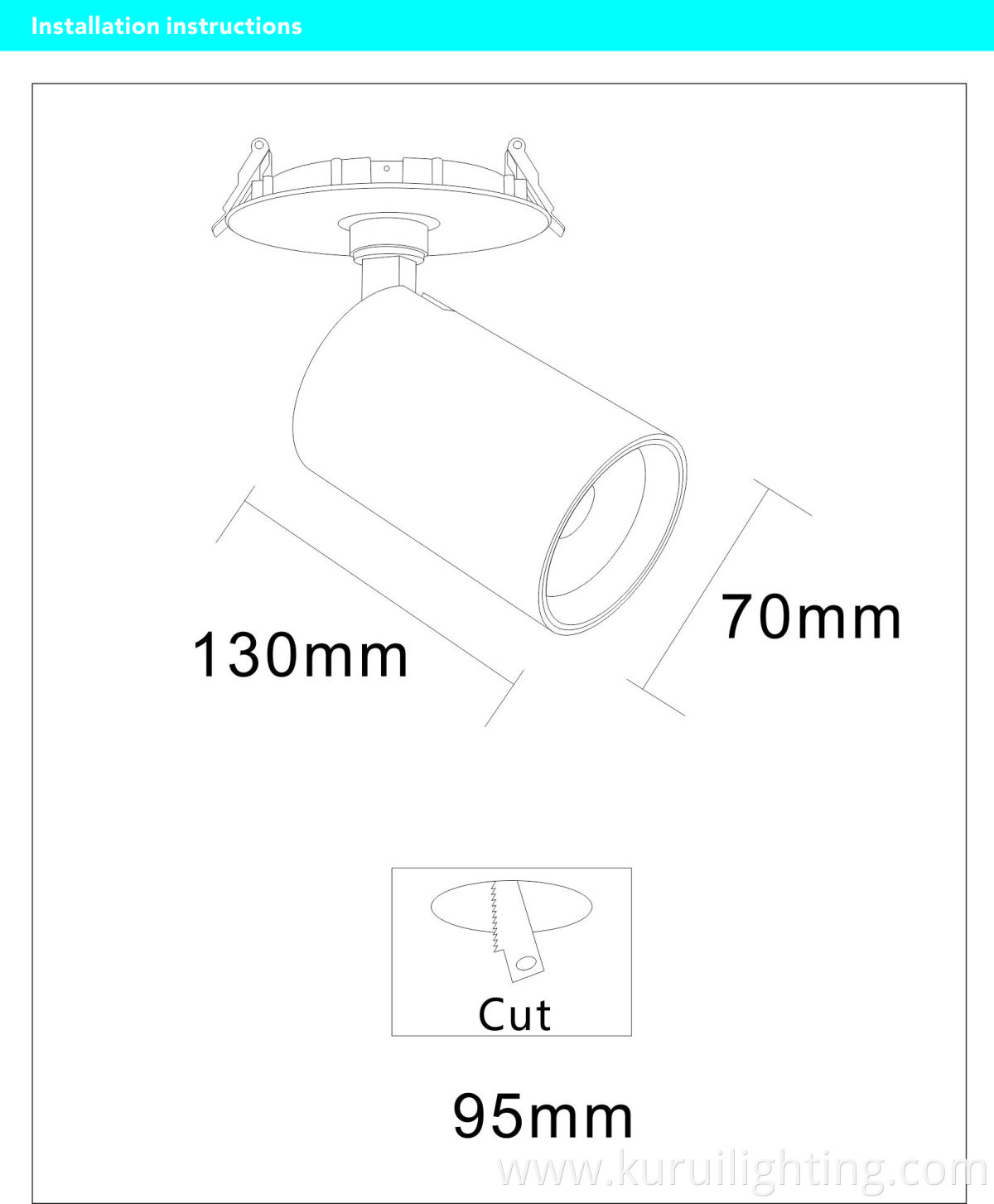 25W COB surface die-cast aluminum led round modular hotel downlight spotlight